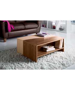 Unbranded Ying Yang Walnut and Oak Finish Coffee Table