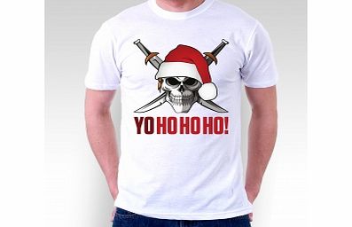 Unbranded Yo Ho Ho Ho Christmas White T-Shirt Medium ZT