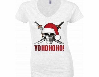 Unbranded Yo Ho Ho Ho Christmas White Womens T-Shirt Large