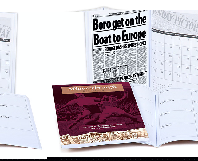 Unbranded Your Club Diary Paper Back, Middlesbrough