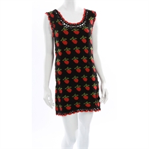 Unbranded Yumi Black and Red Strawberry Knitted Dress