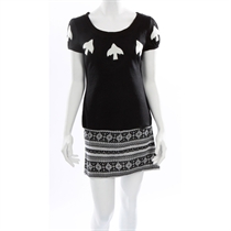 Unbranded Yumi Black Jaquard Knitted Dress