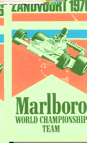 Zandvoort 1976 Marlboro World Championship Team Event Sticker (8cm x 14cm)