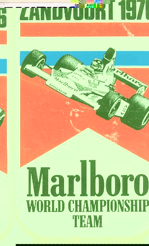 Zandvoort 1976 Marlboro World Championship Team Event Sticker (8cm x 14cm)