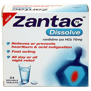 Zantac 75 Dissolve tablets work fast to treat indi