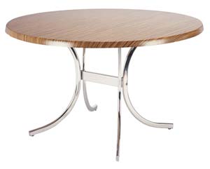 Unbranded Zebrano curved leg round dining table