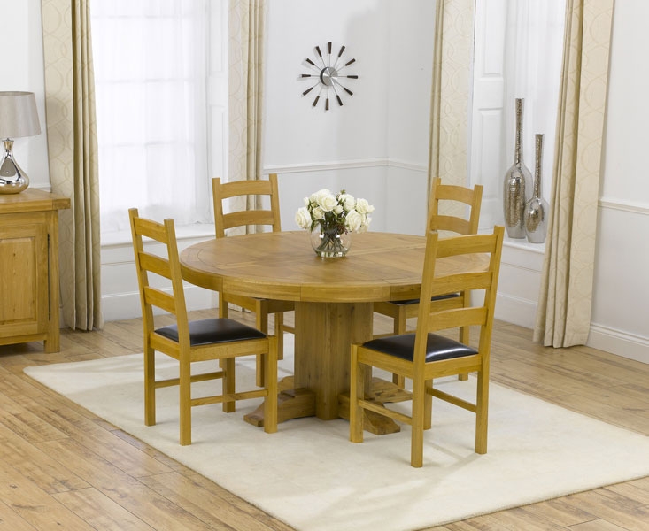 Unbranded Zenia Oak 150cm Round Dining Table and 4 Lavena