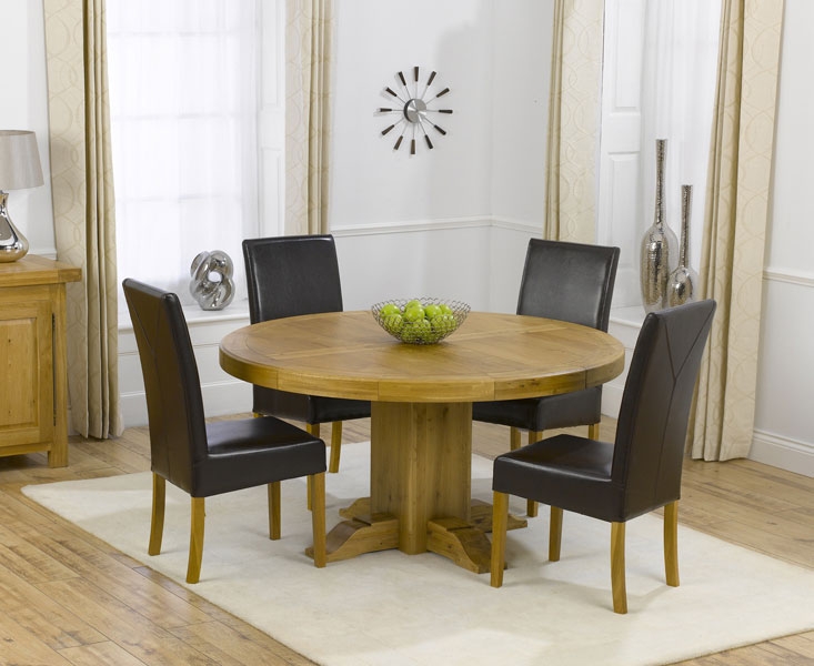 Unbranded Zenia Oak 150cm Round Dining Table and 4 Monaco