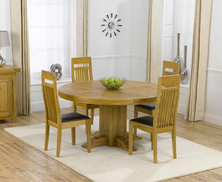 Unbranded Zenia Oak 150cm Round Dining Table and 4 Napoli