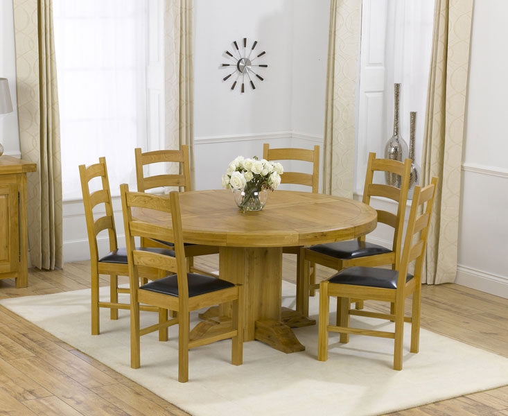 Unbranded Zenia Oak 150cm Round Dining Table and 6 Lavena