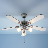 Zeus Ceiling Fan Brush Chrome Plated