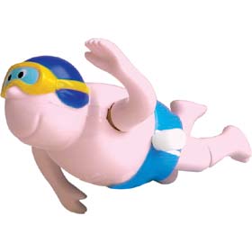Clever little 8cm clockwork figure that can either do crawl or butterfly stroke depending how you