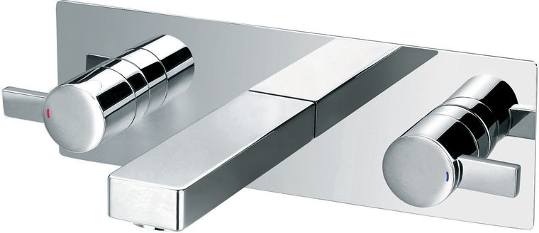 Unbranded Zither 3 Hole Wall Mounted Basin Mixer with Clicker Waste