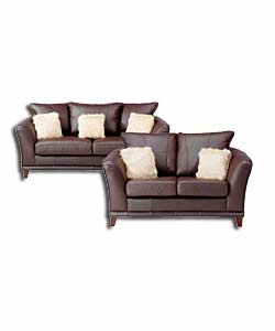 Couch Settee Sofa Leather Brown Chocolate Tan