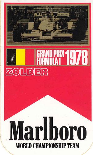 Zolder 1978 Marlboro World Championship Team Event Sticker (8cm x 14cm)