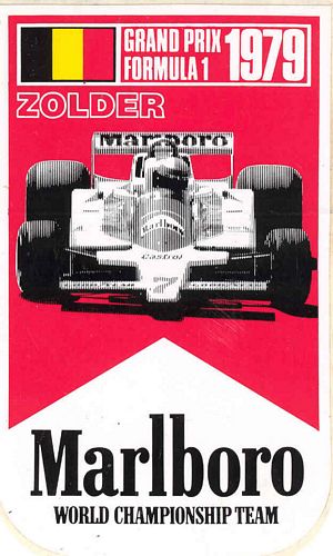Zolder 1979 Team Marlboro McLaren Event Sticker (8cm x 14cm)