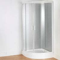 Zone Quadrant Enclosure and Tray 900 x 900mm White/Clear