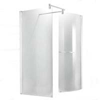 Zone Walk-In Shower Enclosure 1400 x 900 mm Silver Effect / Clear