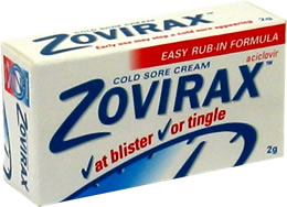 Zovirax Cold Sore Cream 2g tube