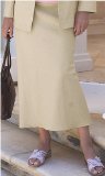 Upfront Cricket Academy Penny Plain - Natural 16long Smart Linen Mix Skirt