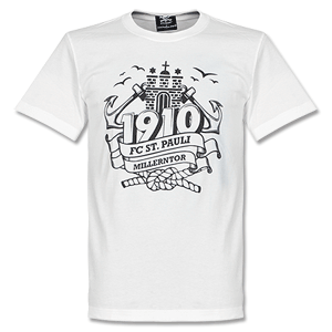 St Pauli White Crest T-Shirt 2013 2014