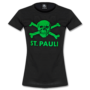 Upsolut St Pauli Womens Skull T-Shirt - Black/Green