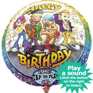 Upstarts Singing Balloon Happy Birthday Rap Style