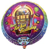 Upstarts Singing Balloon - Rockin Birthday