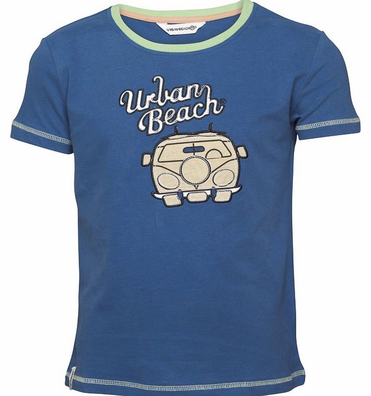 Boys Retro Bus T-Shirt Blue