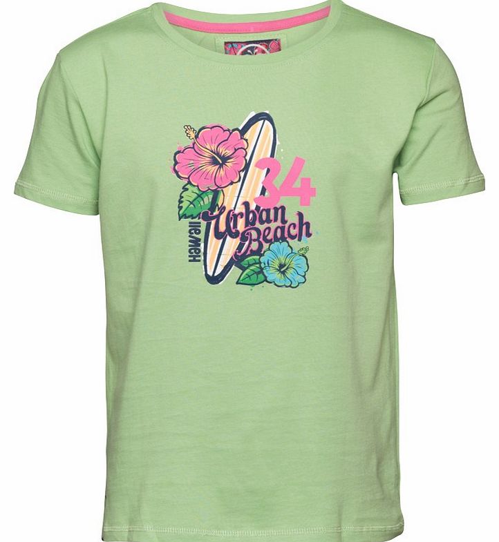 Urban Beach Girls Hawaii Print T-Shirt Green