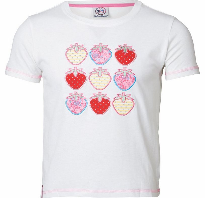 Girls Strawberry Applique T-Shirt