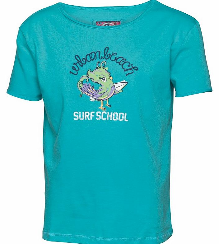 Urban Beach Girls Surf School Print T-Shirt Blue