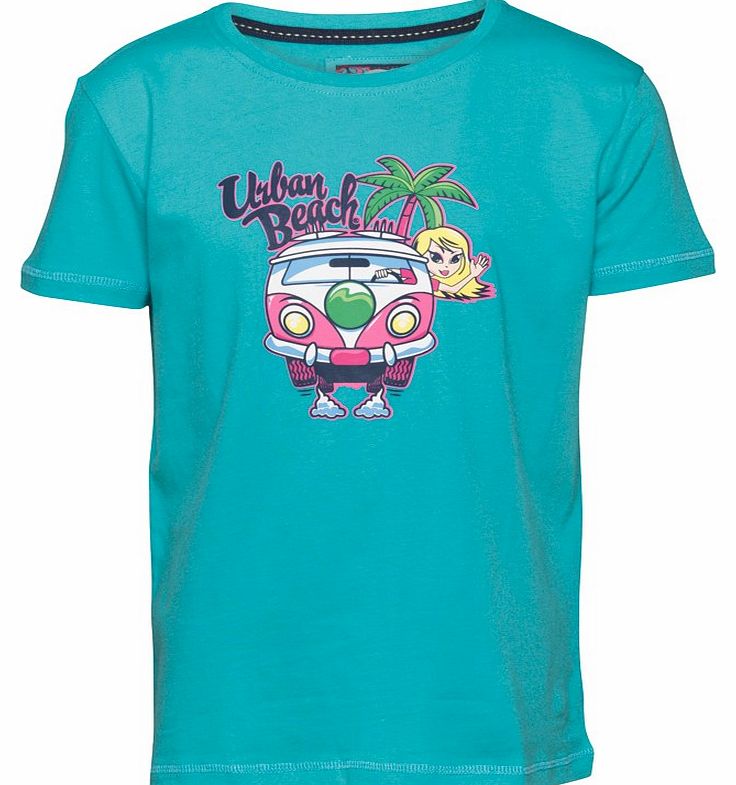 Urban Beach Girls Van Print T-Shirt Blue