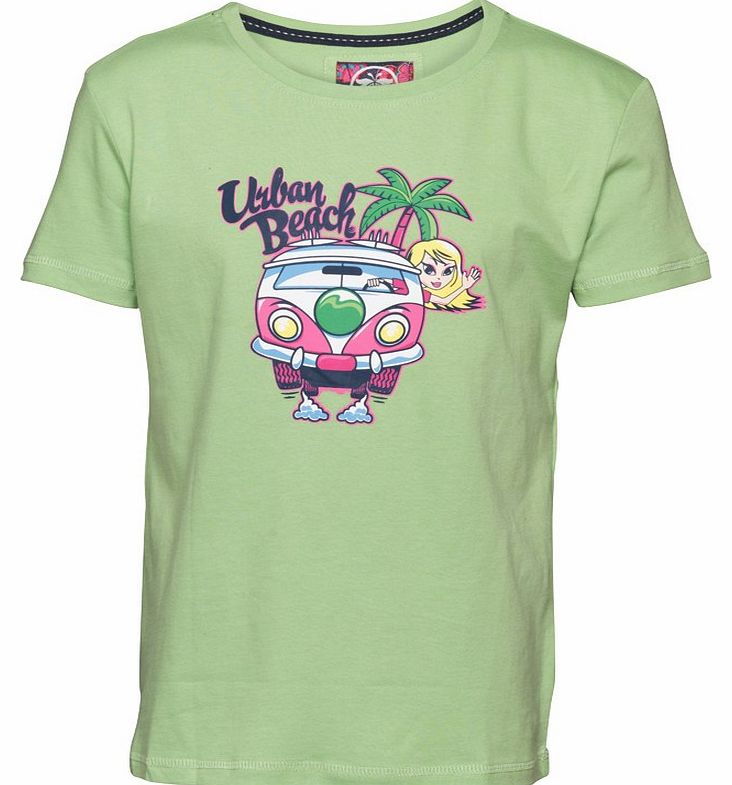 Urban Beach Girls Van Print T-Shirt Green
