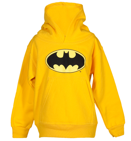 Kids Yellow Batman Logo Hoodie from Urban Species