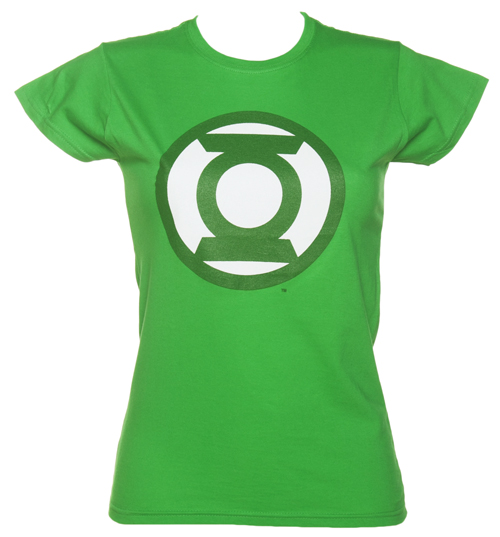 Urban Species Ladies Classic Green Lantern Logo T-shirt from