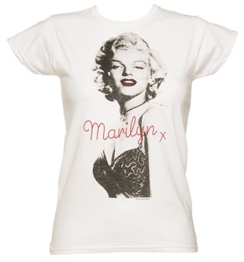 Urban Species Ladies White Marilyn Monroe Kiss T-Shirt from