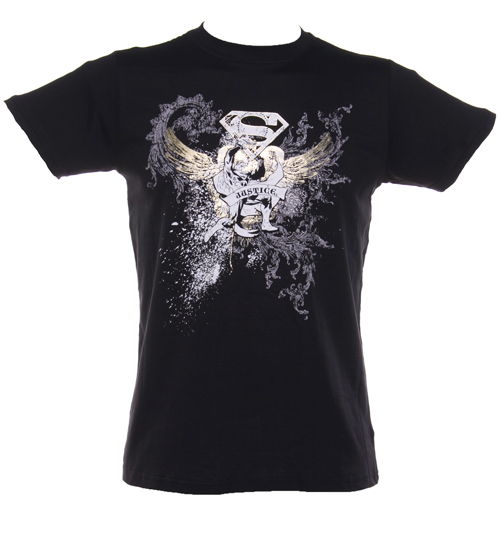 Mens Black Superman Justice T-Shirt from
