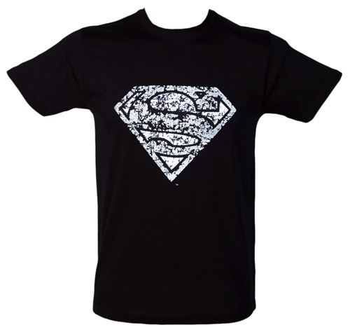 Urban Species Mens Distressed Foil Print Superman Logo
