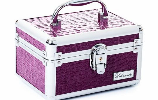 Urbanity Purple Crocodile Aluminium Vanity Case / Jewellery Box