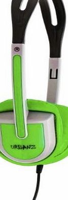 Urbanz Buzz Childrens Lightweight Stereo Headphones, Green