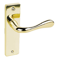 Latch Door Handle Victoria Polished Brass