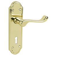 URFIC Lock Door Handle Ashworth Polished Brass