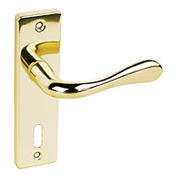 Lock Door Handle Victoria Polished Brass