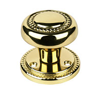 URFIC Mortice Knob Georgian Polished Brass 64mm