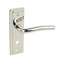URFIC Nevada Bathroom Lock Door Handle Nickel