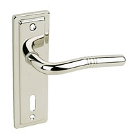 URFIC Nevada Lock Door Handle Polished Nickel