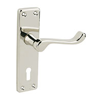 Victorian Scroll Lever Lock Polished Nickel
