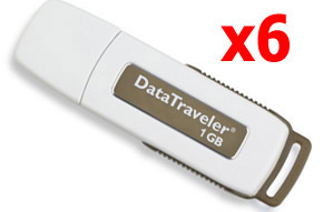 2.0 Flash / Key Drive - 1GB - Kingston Data Traveler - VALUE 6 PACK Special