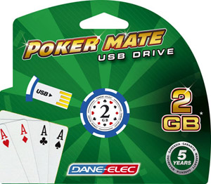 USB 2.0 Flash / Key Drive - 2GB - Dane-Elec Poker Chip